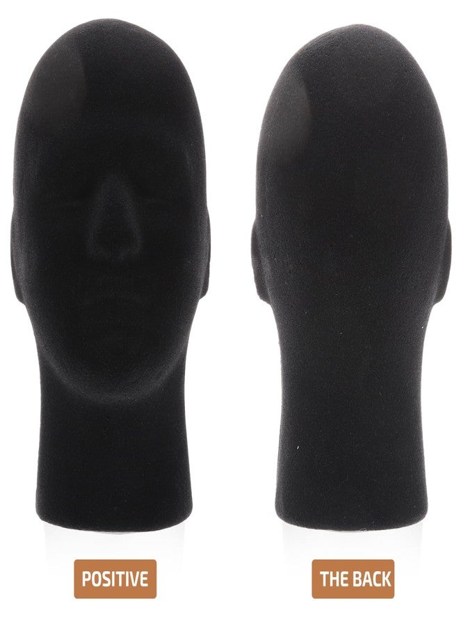 KALLORY Male Foam Mannequin Head 2 Pack 10.82In Wig Display Stand Hat Holder for Styling Practice Wig Drying and Hair Accessories Display - Image 3