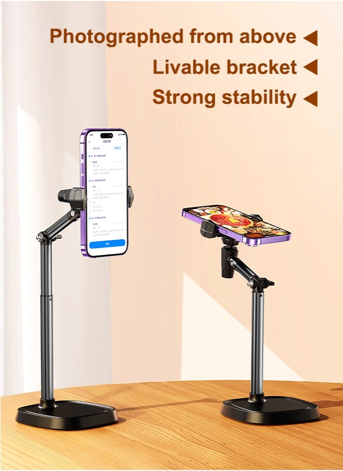 Generic - Mobile phone holder for office and home, Adjustable height 30-45 cm, Adjustable angle support arm, 360 degree adjustable viewing angle - Image 1