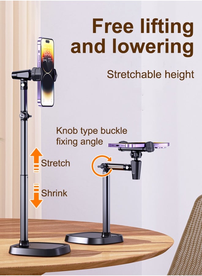 Generic - Mobile phone holder for office and home, Adjustable height 30-45 cm, Adjustable angle support arm, 360 degree adjustable viewing angle - Image 1
