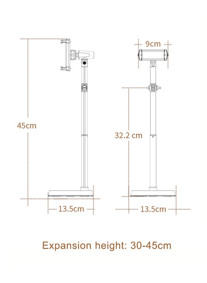 Generic - Mobile phone holder for office and home, Adjustable height 30-45 cm, Adjustable angle support arm, 360 degree adjustable viewing angle - Image 1