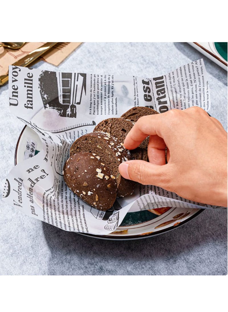 sokany - 100Pcs Sandwich Wrap Paper,Parchment Paper Sheets Wax Paper Sheets,Deli Paper Sheets,Waterproof Baking Paper,Disposable Food Wrapping Grease Resistant Liner Papers for Hamburger BBQ Picnic (Brown) - Image 1