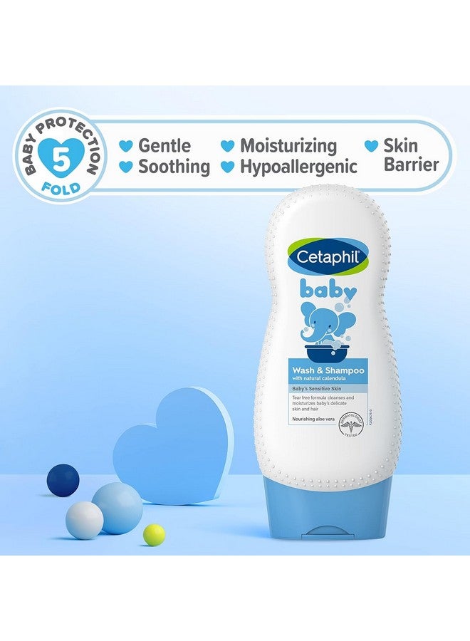Cetaphil Baby Shampoo and Body Wash with Organic Calendula, Tear Free, Hypoallergenic, Soap Free, Ideal for Everyday Use, 7.8 Ounce (Pack of 2) - Image 2