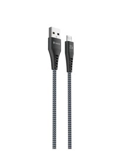 سليبرات سيليبرات CB-28 كابل USB محمول إلى Micro للشحن السريع ونقل البيانات مع تصميم سلك مجدول ويناسب الهاتف المحمول 2.1A / 1200mm - أسود  - Image 1