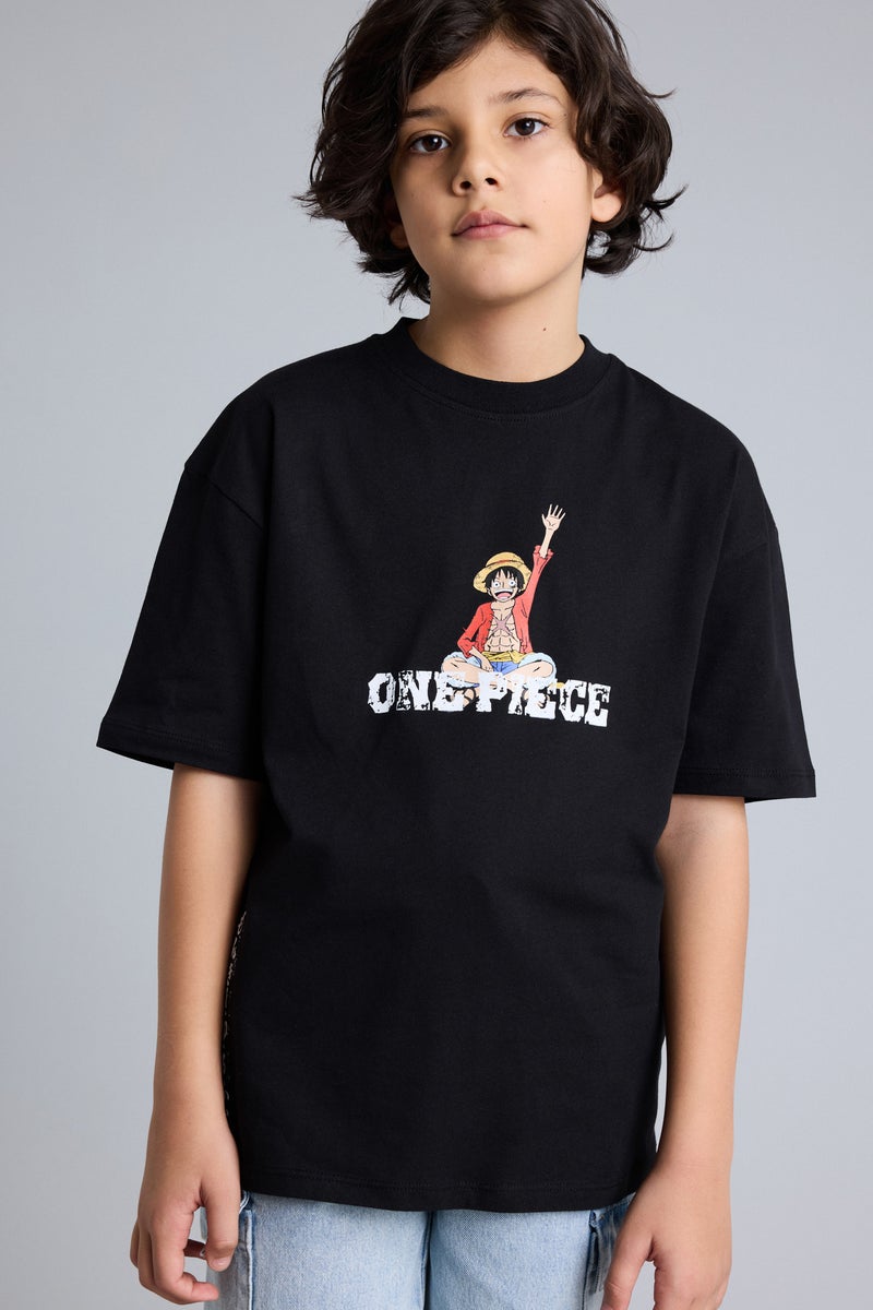 DeFacto Black Boy Boy One Piece Oversize T-Shirt Casual - Image 1
