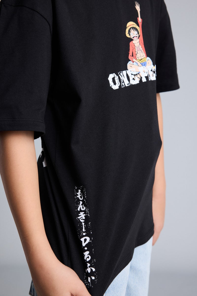 DeFacto Black Boy Boy One Piece Oversize T-Shirt Casual - Image 4