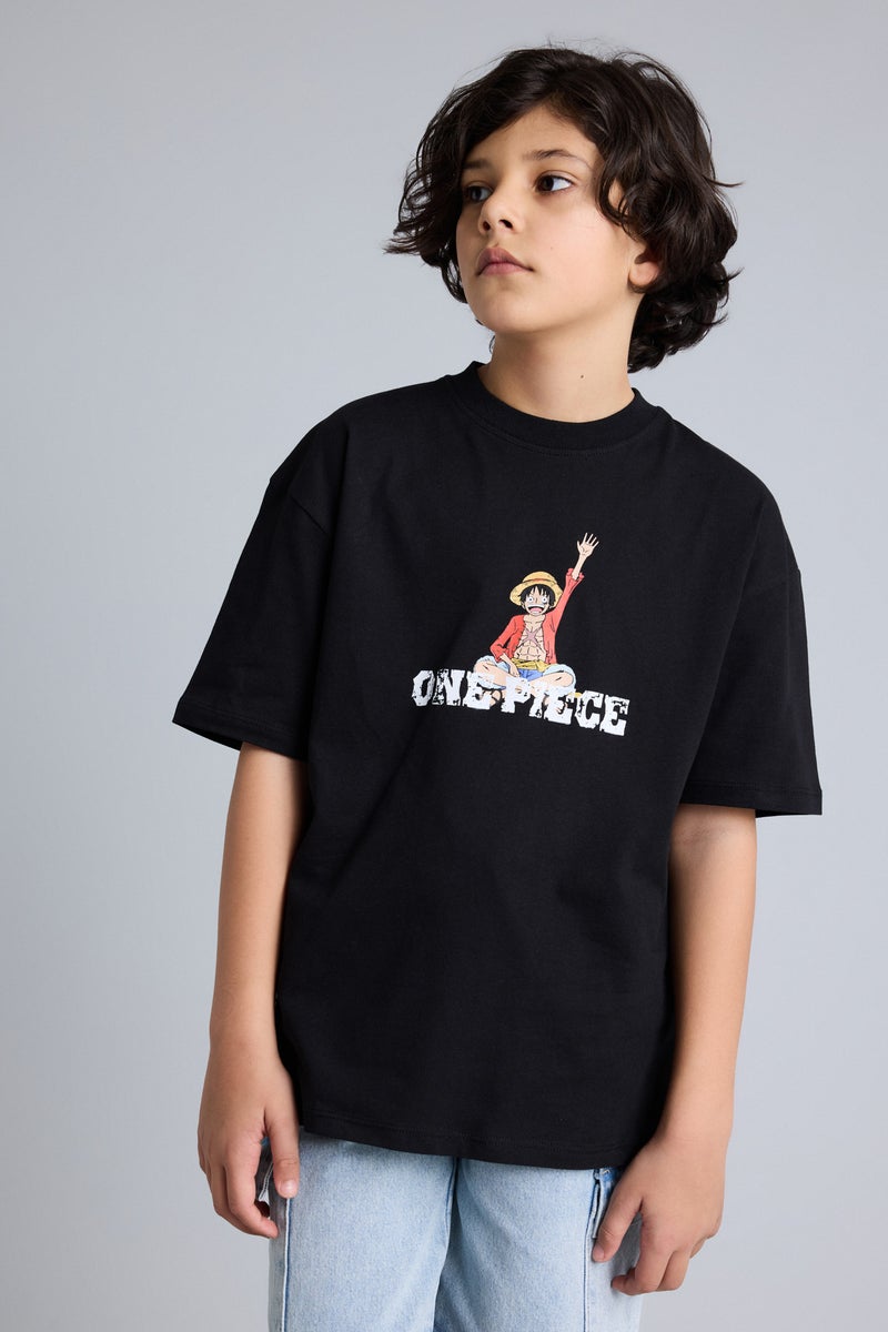 DeFacto Black Boy Boy One Piece Oversize T-Shirt Casual - Image 3