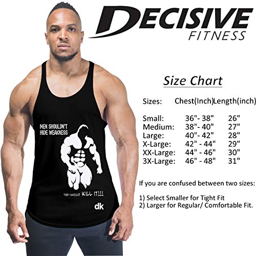DECISIVE Bodybuilding Tank Top (Men Shouldn't Print) Vest- Navy Blue-XX-Large - Image 4