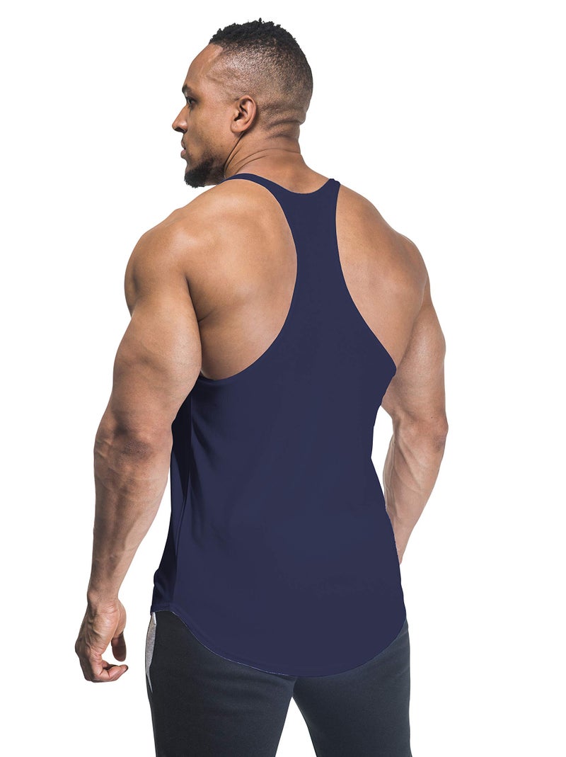 DECISIVE Bodybuilding Tank Top (Men Shouldn't Print) Vest- Navy Blue-XX-Large - Image 3