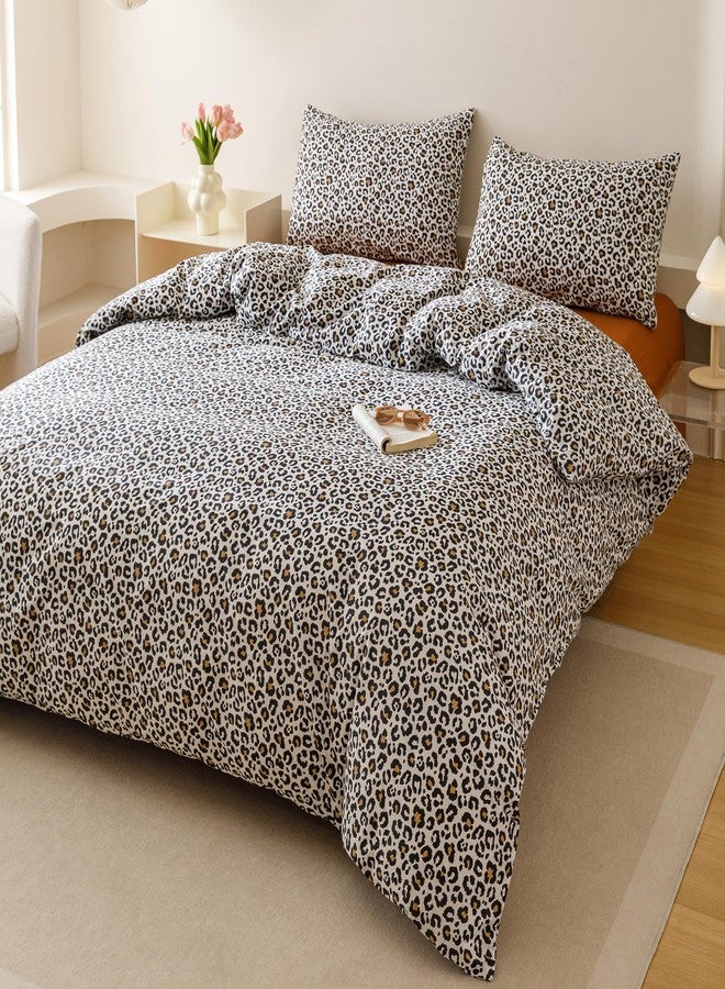 CLOTHKNOW Cheetah Print King Size Comforter Set 3Pcs Animal Leopard Bedding Comforter Sets Soft Black Brown Bedding Sets with 2 x Pillowcases King Size - Image 2