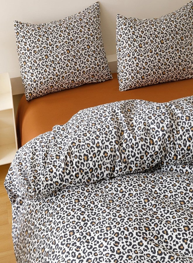 CLOTHKNOW Cheetah Print King Size Comforter Set 3Pcs Animal Leopard Bedding Comforter Sets Soft Black Brown Bedding Sets with 2 x Pillowcases King Size - Image 5