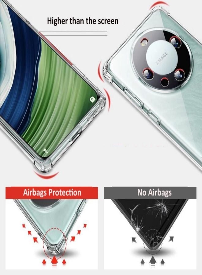 ESCASE Transparent Four Corner Drop-Proof Phone Case For Huawei Mate60 TPU Shockproof Protective Cover - Image 3