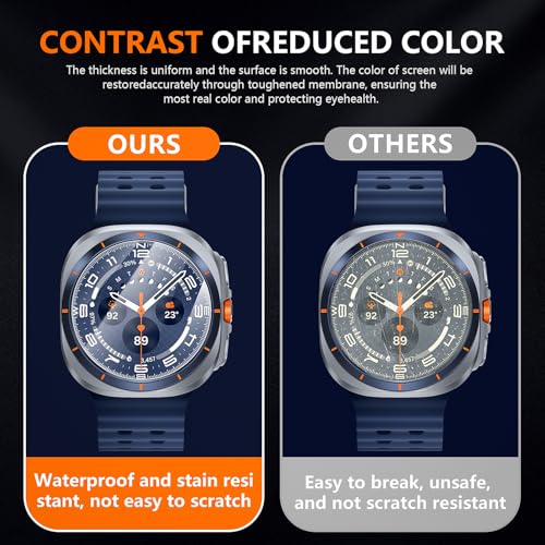 Suoman 2+2-Pack for Samsung Galaxy Watch Ultra 47mm Screen Protector, 9H Hardness Tempered Glass Screen Protective Film Ultra 47 mm for Galaxy 8/7 Smartwatches (2024-2025) - Image 5
