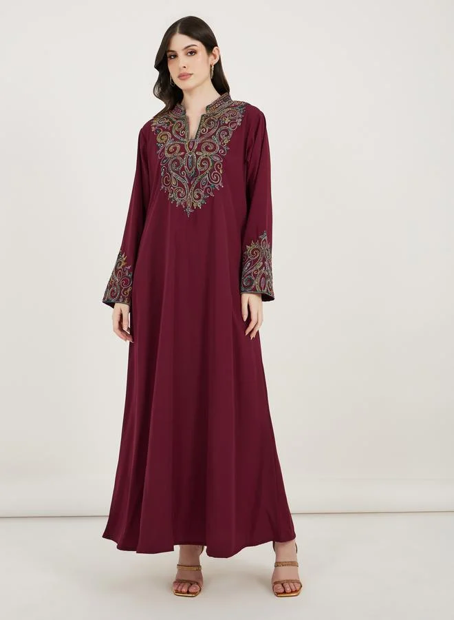 Maxim Creation Maxim Creation Multi Dori Work Notch Neck Kaftan