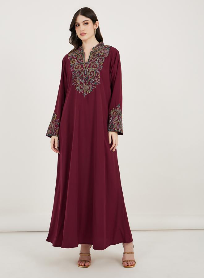 Take Two Styli Multi Dori Work Notch Neck Kaftan - Image 1