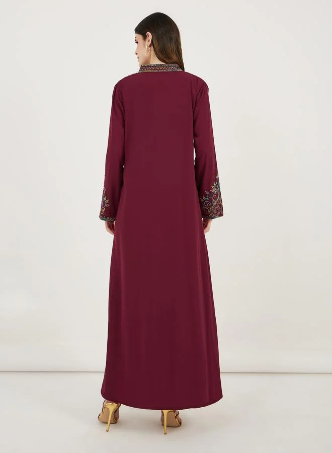 Maxim Creation Maxim Creation Multi Dori Work Notch Neck Kaftan