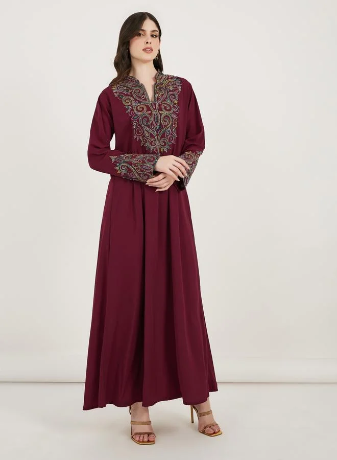 Maxim Creation Maxim Creation Multi Dori Work Notch Neck Kaftan