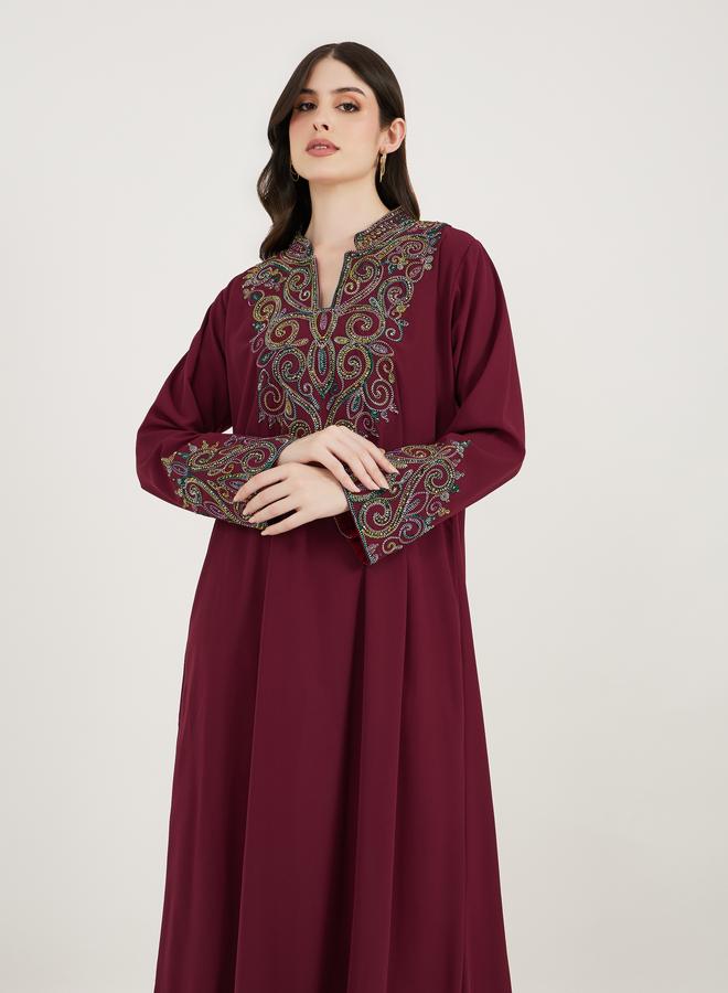 Take Two Styli Multi Dori Work Notch Neck Kaftan - Image 3