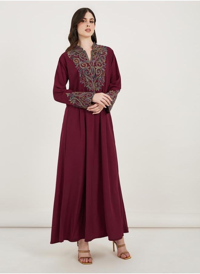 Maxim Creation Multi Dori Work Notch Neck Kaftan by Styli  - Image 2