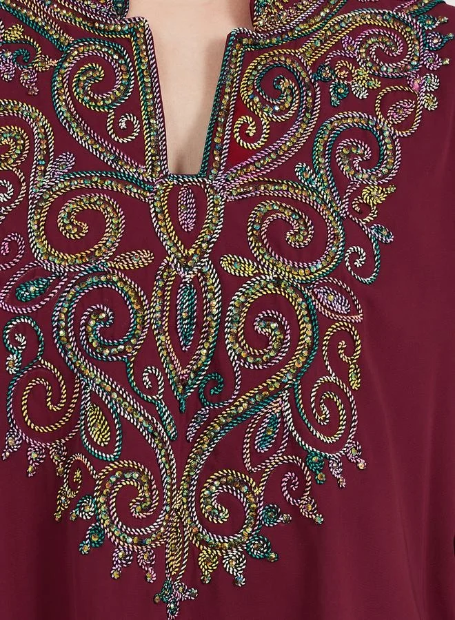 Maxim Creation Multi Dori Work Notch Neck Kaftan by Styli