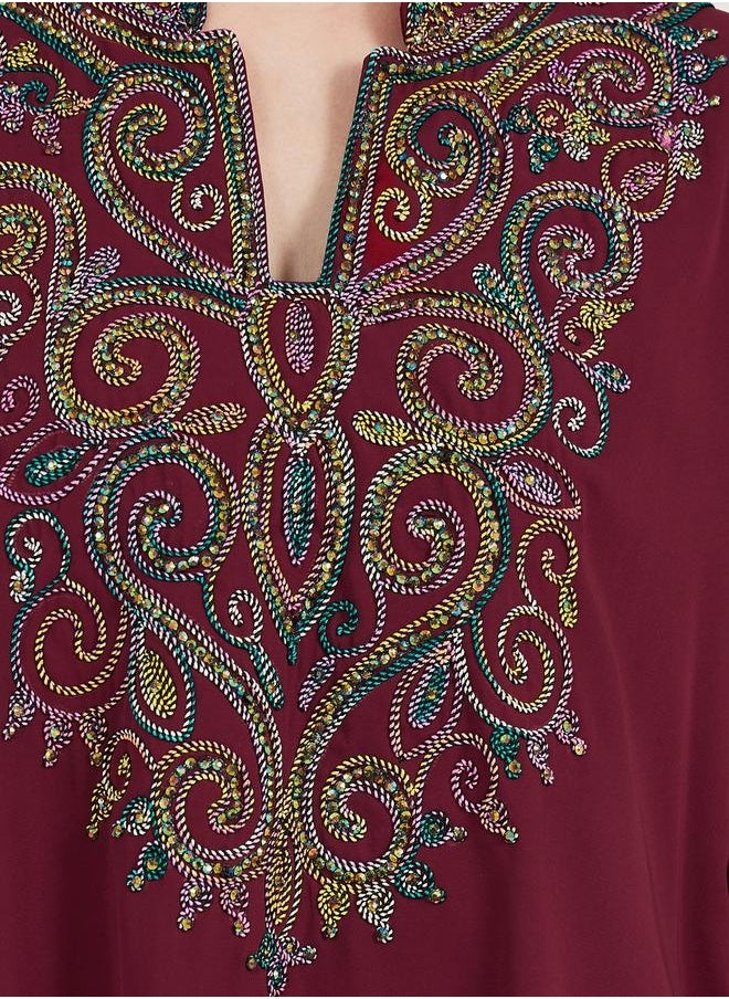 Maxim Creation Multi Dori Work Notch Neck Kaftan by Styli  - Image 5