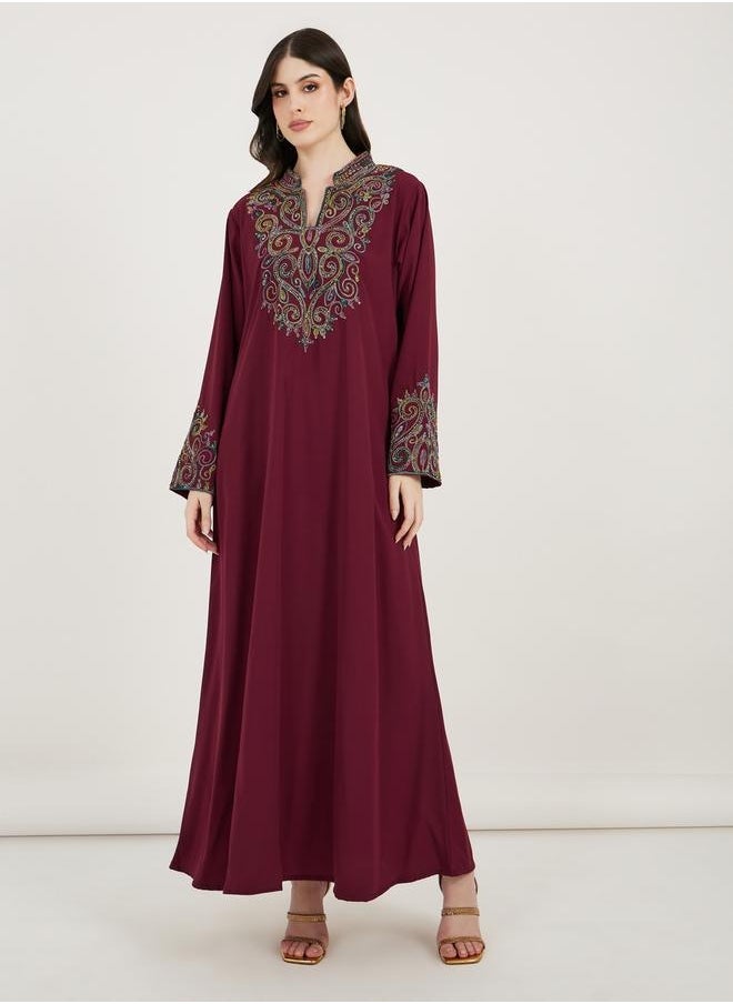 Maxim Creation Multi Dori Work Notch Neck Kaftan by Styli  - Image 1
