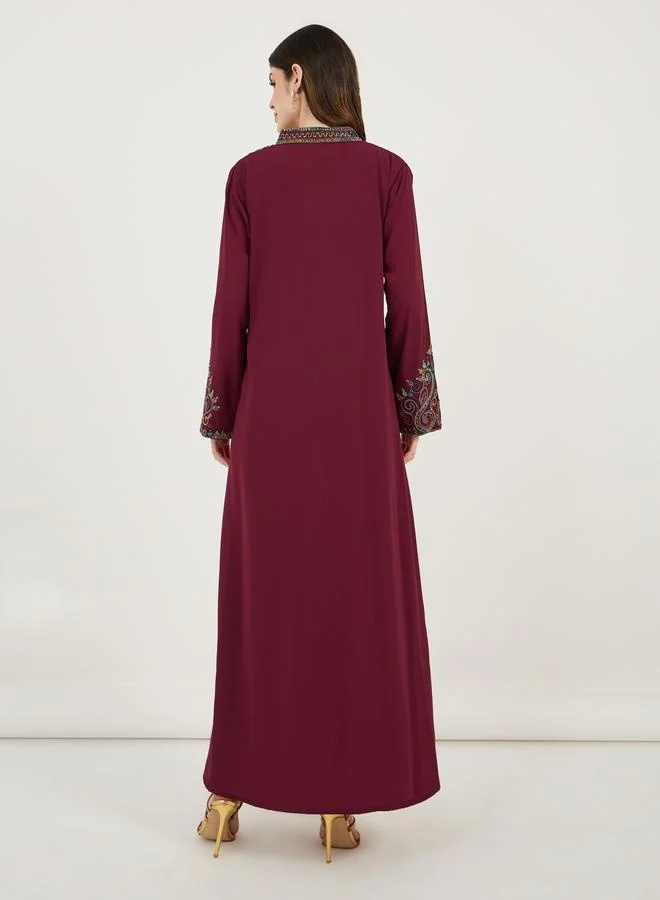 Maxim Creation Multi Dori Work Notch Neck Kaftan by Styli