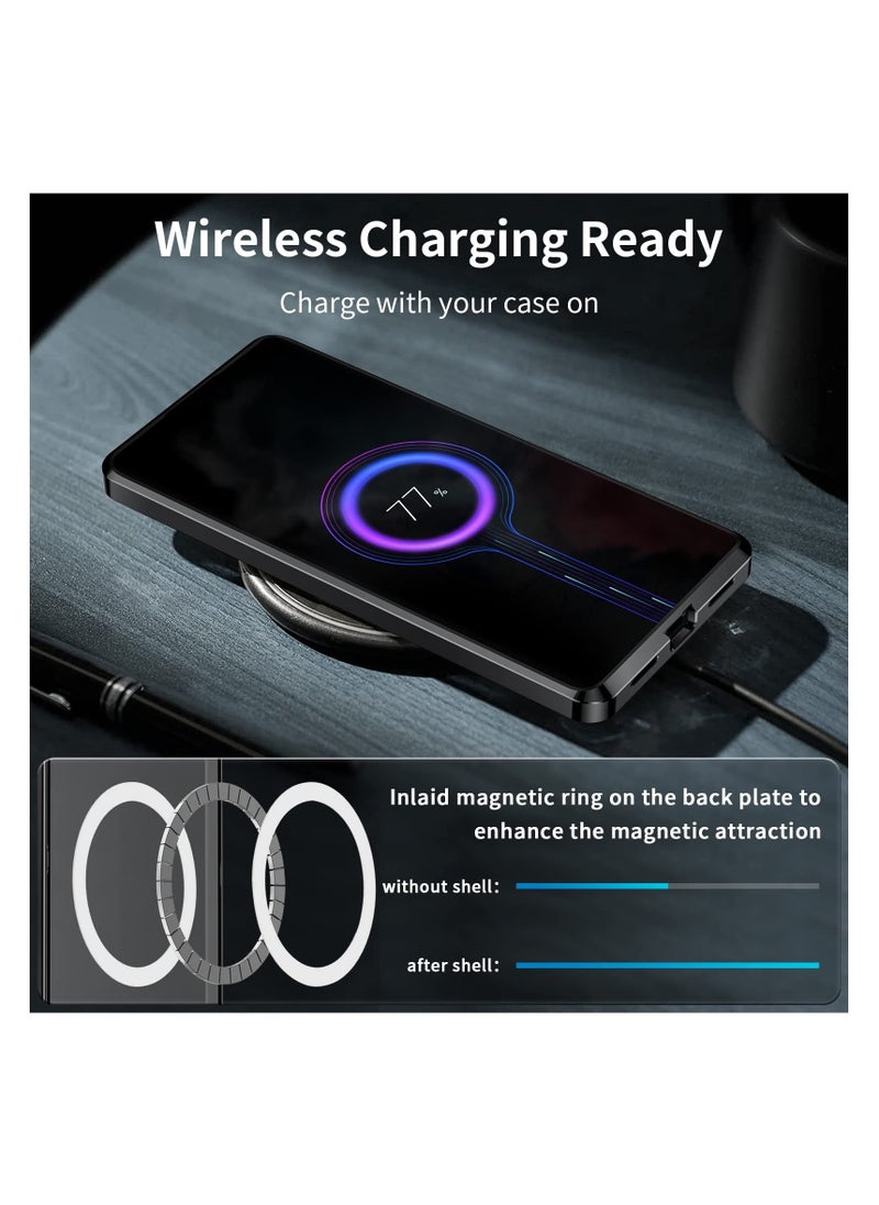 Aookay - Metal Case for Samsung S24 Ultra -Fit for MagSafe Wireless Charger - Translucent Matte Back with Camera Lens Protection, Magnetic Case Cover for S24 Ultra (Not Built with Front Screen Protector) Black - Image 1