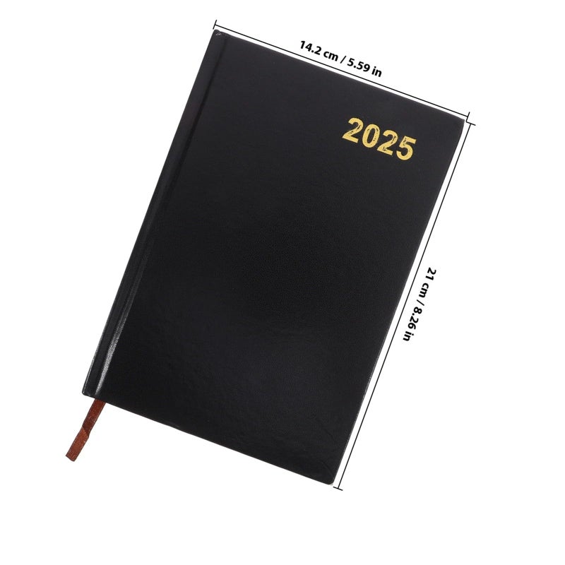 2025 A5 Academic Planner Diary Black Cover Monthly Weekly Calendar Organizer For Students Teachers - Image 3