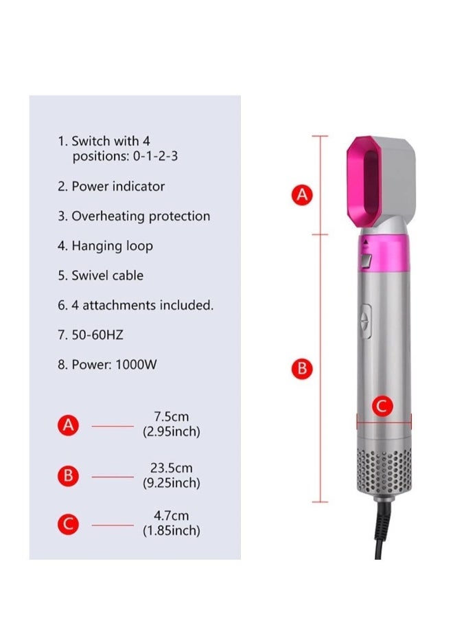 5 in 1 Hair Dryer Hot Air Brush Styler Negative ​Ion Hair Straightener Volumizer Hair Curler Hot Air Wrap Comb Brush