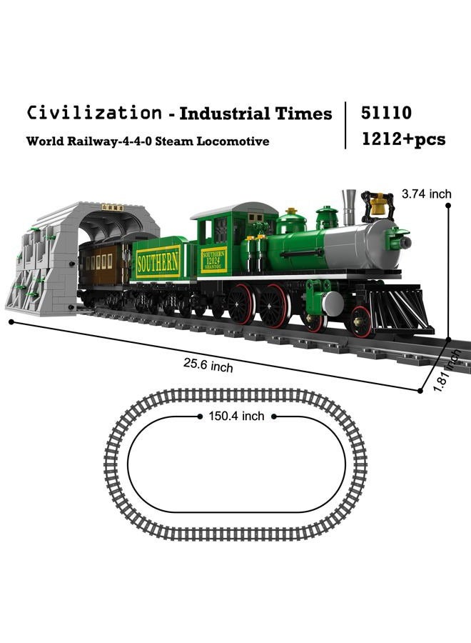 JMBricklayer Model Train Sets for Adults 51110, Steam Locomotive Express City Train Building Kit, RC Train Toys with The Tunnel and Train Track, Collectible Sets, Gifts for 14+ Year Boys Train Lovers - Image 4