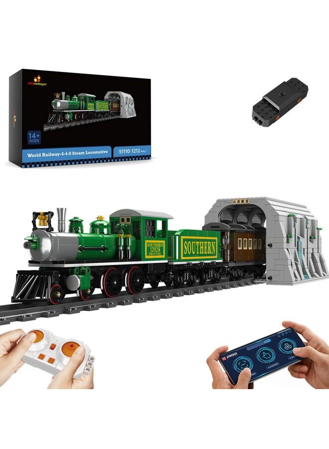 JMBricklayer Model Train Sets for Adults 51110, Steam Locomotive Express City Train Building Kit, RC Train Toys with The Tunnel and Train Track, Collectible Sets, Gifts for 14+ Year Boys Train Lovers - Image 1