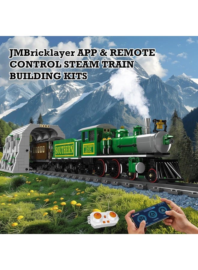 JMBricklayer Model Train Sets for Adults 51110, Steam Locomotive Express City Train Building Kit, RC Train Toys with The Tunnel and Train Track, Collectible Sets, Gifts for 14+ Year Boys Train Lovers - Image 2