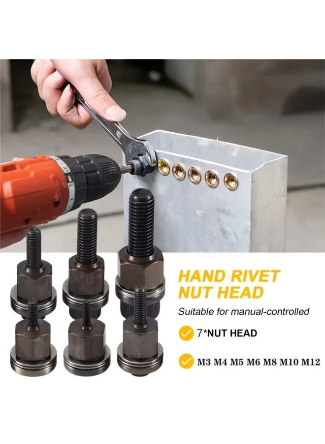 3 In 1 Carbon Steel Riveting Tool Set With 30 Rivets M5 M6 M8 Heavy Duty Rivet Gun - Image 2