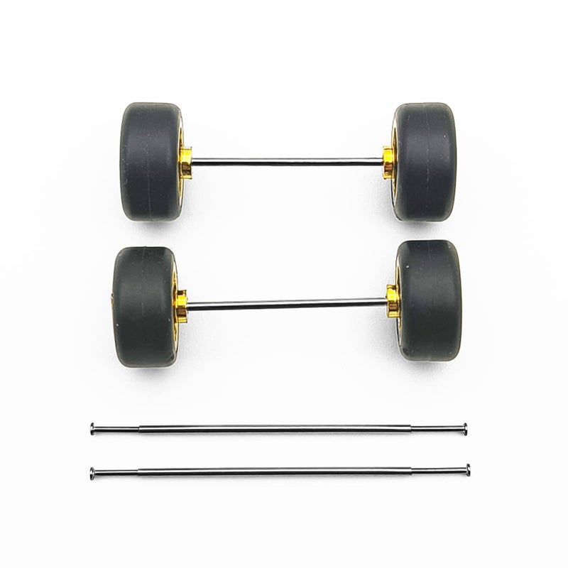 EarlyGlintsCX 1/64 Wheels Modified Hollow Shaft & Mushroom Nails 20 Sets - Suitable for 1/64 Diecast Cars DIY Tires - Each Set Includes 2 Hollow Shafts & 4 Mushroom Nails (0.98in/25mm) - Image 3