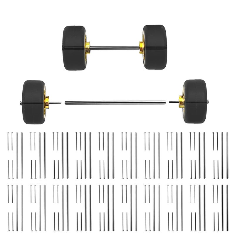 EarlyGlintsCX 1/64 Wheels Modified Hollow Shaft & Mushroom Nails 20 Sets - Suitable for 1/64 Diecast Cars DIY Tires - Each Set Includes 2 Hollow Shafts & 4 Mushroom Nails (0.98in/25mm) - Image 1