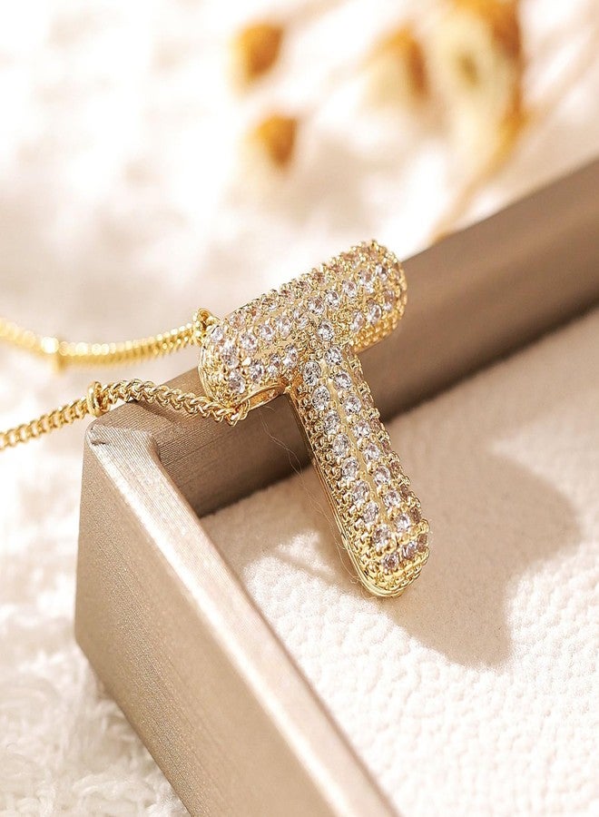 Hermosa Dainty 18K Gold Plated Women's Pendant Necklaces Initial A-Z Pendant Necklace Trendy Jewelry Birthday Gifts for Girlfriend Wife Women (T- Golden) - Image 4
