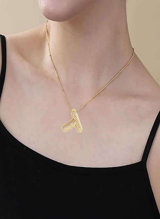 Hermosa Dainty 18K Gold Plated Women's Pendant Necklaces Initial A-Z Pendant Necklace Trendy Jewelry Birthday Gifts for Girlfriend Wife Women (T- Golden) - Image 5