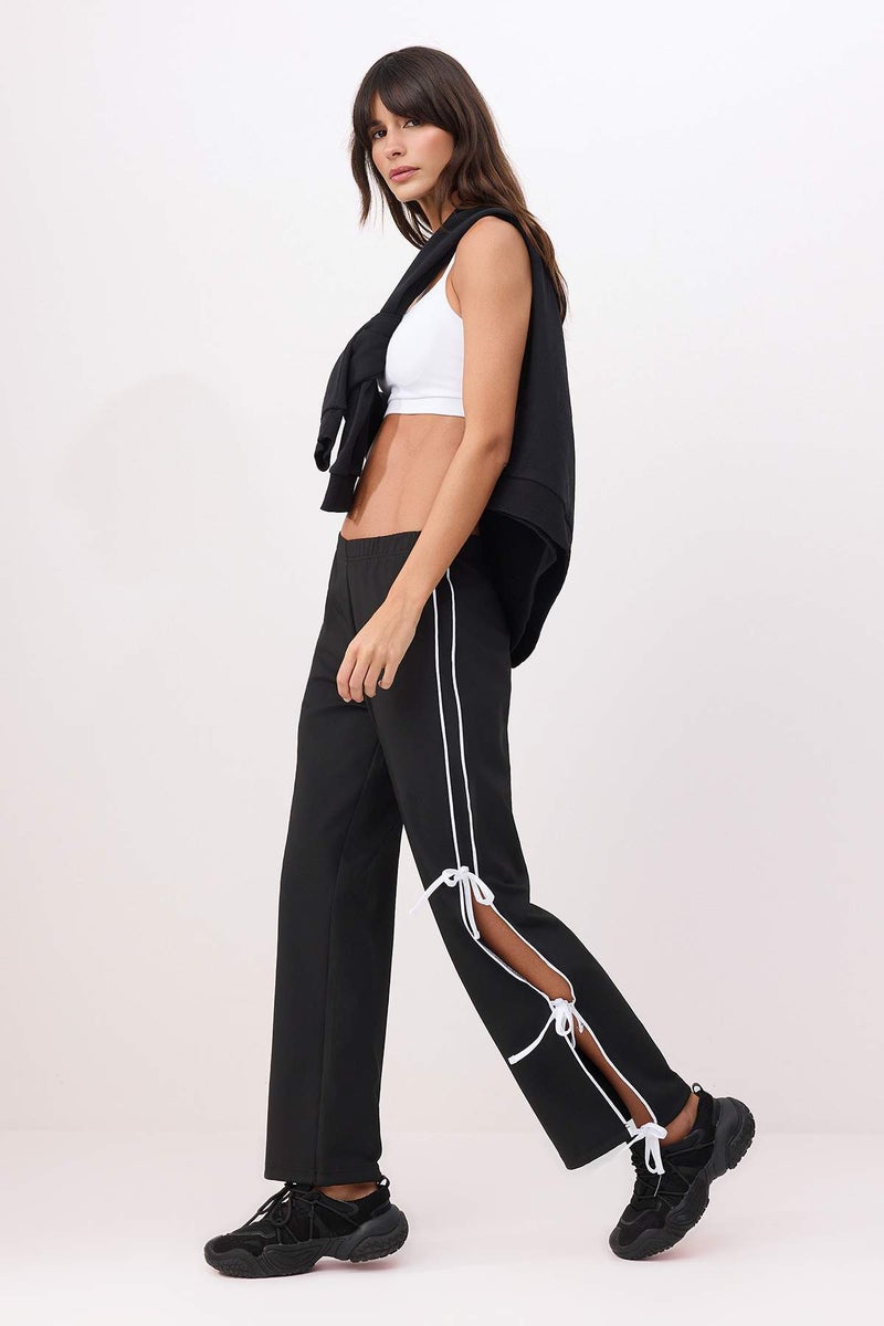 trendyol Black Plain Diver/Scuba Sportswear Sweatpants Thmss26Ea00009 - Image 2