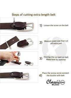 Classic Milano Classic Milano Genuine Leather Belt Men Casual Belt for men Mens belt 40MM 14901 (Black) by Milano Leather  - Image 5
