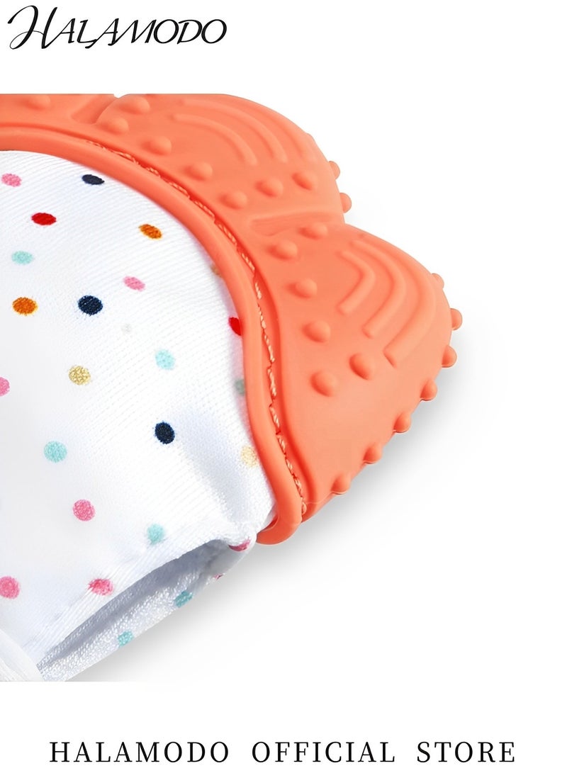 HALAMODO 4PCS Silicone Soothing Teething Mitten Infant Teething Toys Made of Safe Silicone Material to Prevent Scratches Ideal as Baby Shower Birthday Gift for Baby Aged 0-12 Months - Image 5