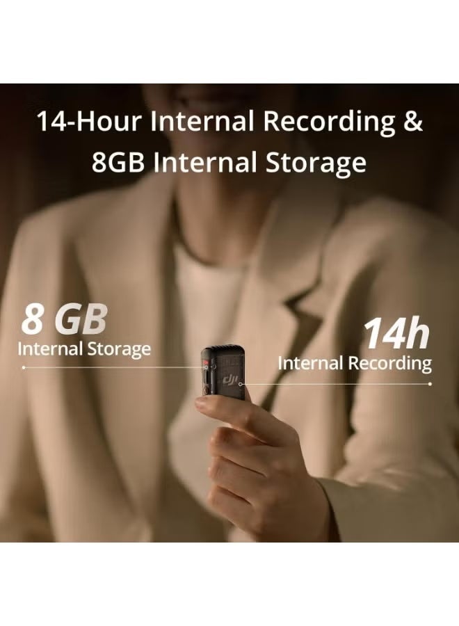دي جي آي جهاز إرسال DJI Mic 2 (أسود داكن)، ميكروفون لاسلكي مع خاصية إلغاء الضوضاء الذكية، تسجيل داخلي لمدة 14 ساعة، بطارية تدوم 6 ساعات، ملحق مغناطيسي، ميكروفون بلوتوث، يوتيوب، مدونات فيديو - Image 4