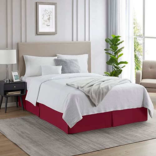Nestl Red Heaven Twin XL Bed Skirt - Twin XL Size Bed Skirt 14 Inch Drop - Brushed Microfiber Bed Skirts - Hotel Quality Pleated Bed Skirt - Shrinkage & Fade Resistant - Image 4