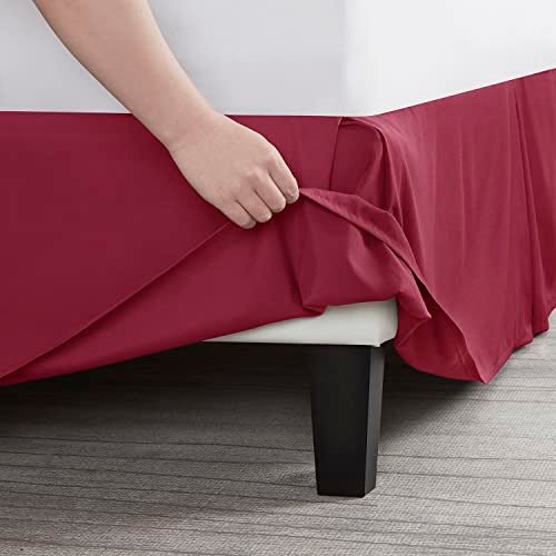 Nestl Red Heaven Twin XL Bed Skirt - Twin XL Size Bed Skirt 14 Inch Drop - Brushed Microfiber Bed Skirts - Hotel Quality Pleated Bed Skirt - Shrinkage & Fade Resistant - Image 5