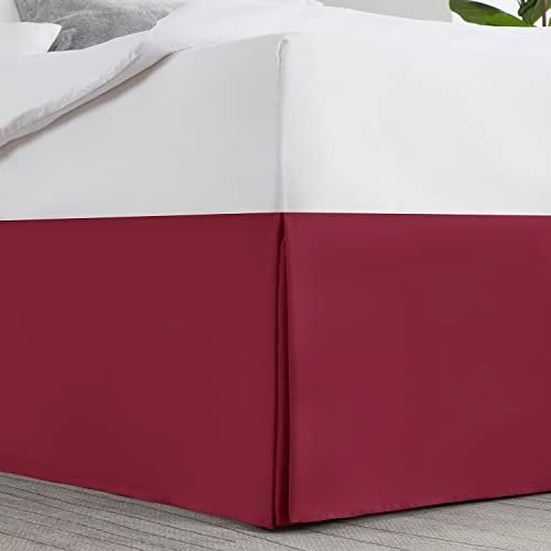 Nestl Red Heaven Twin XL Bed Skirt - Twin XL Size Bed Skirt 14 Inch Drop - Brushed Microfiber Bed Skirts - Hotel Quality Pleated Bed Skirt - Shrinkage & Fade Resistant - Image 2