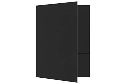 مجلدات تقديم LUXPaper 9 x 12 ذات جيبين باللون الأسود منتصف الليل 100 رطل 10 حبة