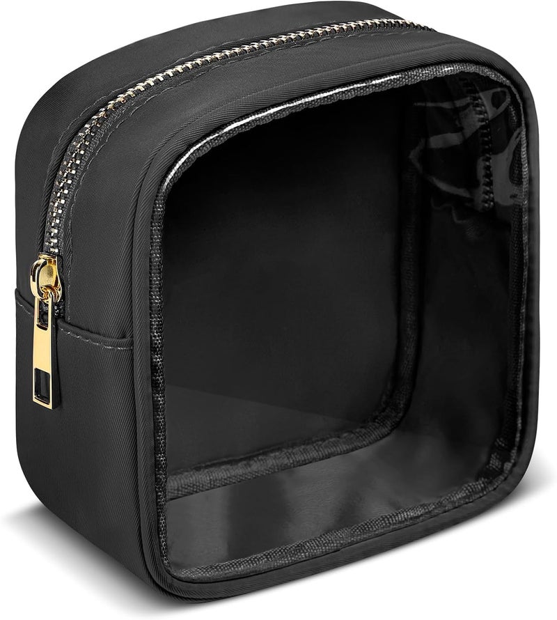 LETGO Small Clear Makeup Bag for Purse Small Cosmetic Bag Travel Size Toiletry Bags Cute Travel Makeup Bag,Coin Purse,Car Asscessories Organizer Storage Travel Essentials for Women Girls(Clear-Black) - Image 2
