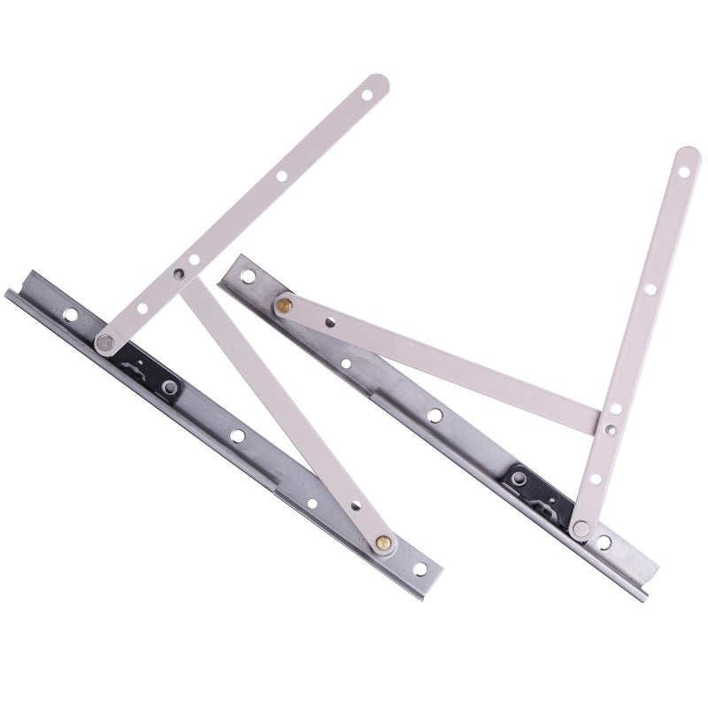 Bueyfolt 1 Pair Casement Window Hinge, 10 Inch Stainless Steel Finish Adjustable/2 Pack Standard Duty Concealed Hinge, Universal E-Gard Corrosion Resistant Coating Friction Stay Hinges for Awning/Hopper - Image 1