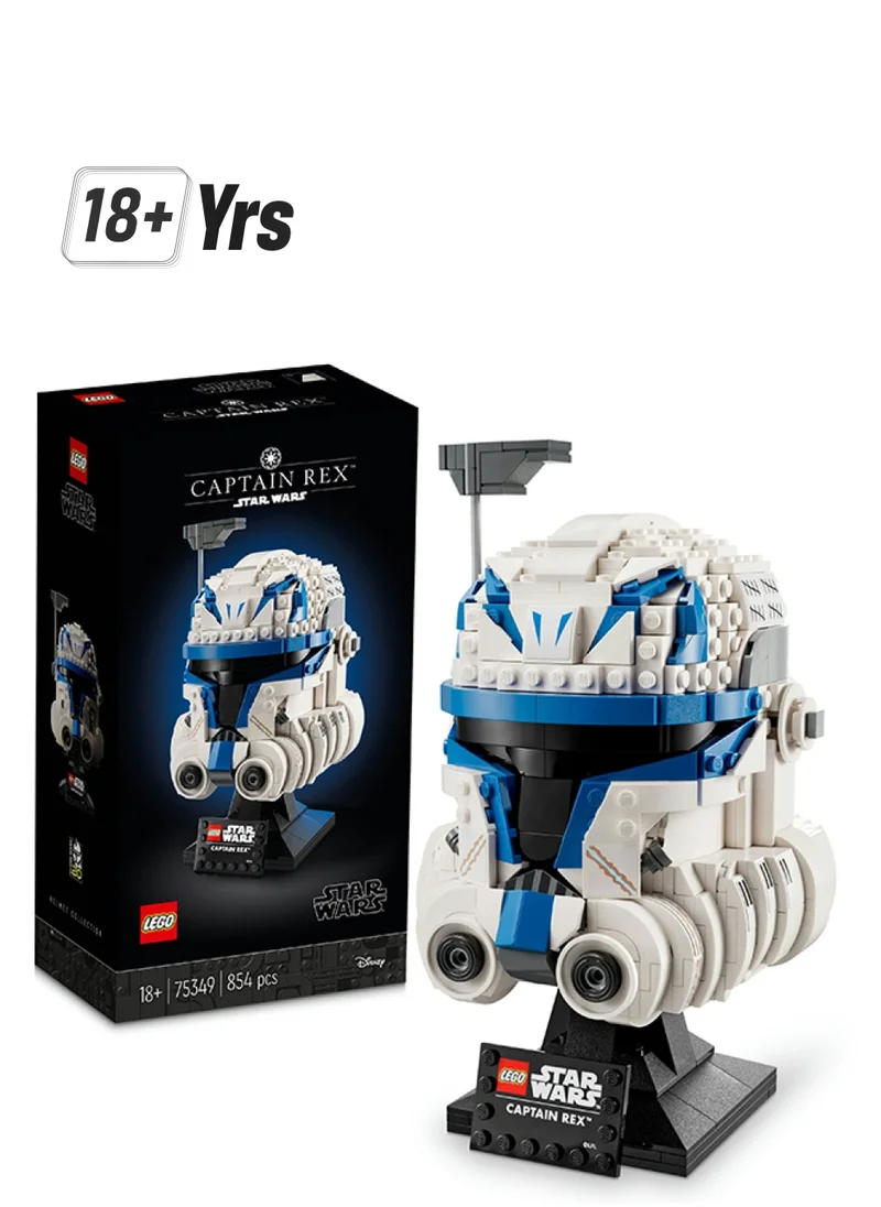 LEGO Star Wars Captain Rex Helmet Building Kit for Adults; Collectible, Brick-Built Memorabilia for Display; Fun Gift Idea for Fans, Age 18+ (854 Pieces) 75349