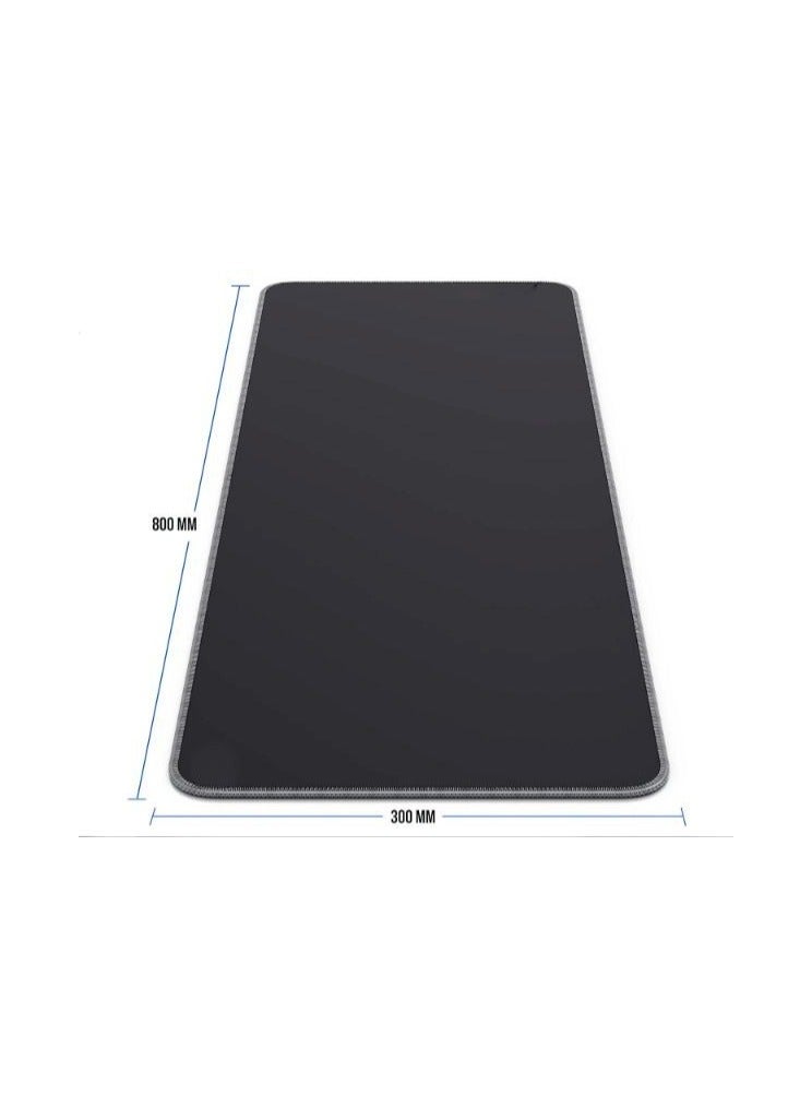 XXL RGB Space Color Mouse Pad with LED Lighting – 11 Light Modes, Non-Slip, 800×300mm, Black – For PC, Mac, and Gamers - Image 2