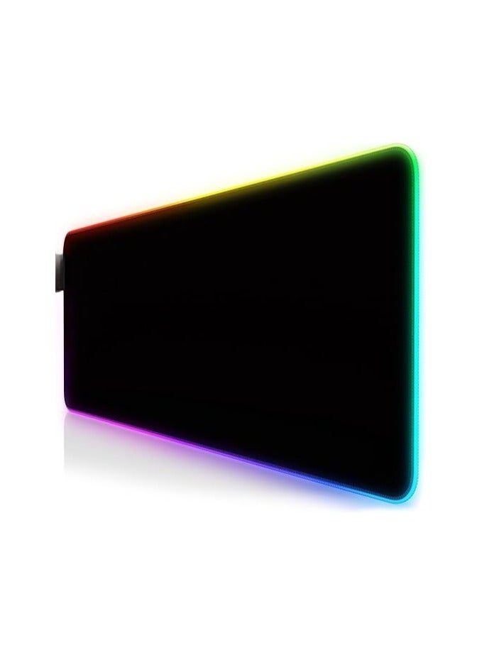 XXL RGB Space Color Mouse Pad with LED Lighting – 11 Light Modes, Non-Slip, 800×300mm, Black – For PC, Mac, and Gamers - Image 1